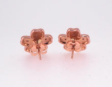 Load image into Gallery viewer, Cherry Blossom Sakura 18k Rose Gold and Diamond Earrings
