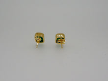 Load image into Gallery viewer, Emerald 18k Gold Bezel Earrings